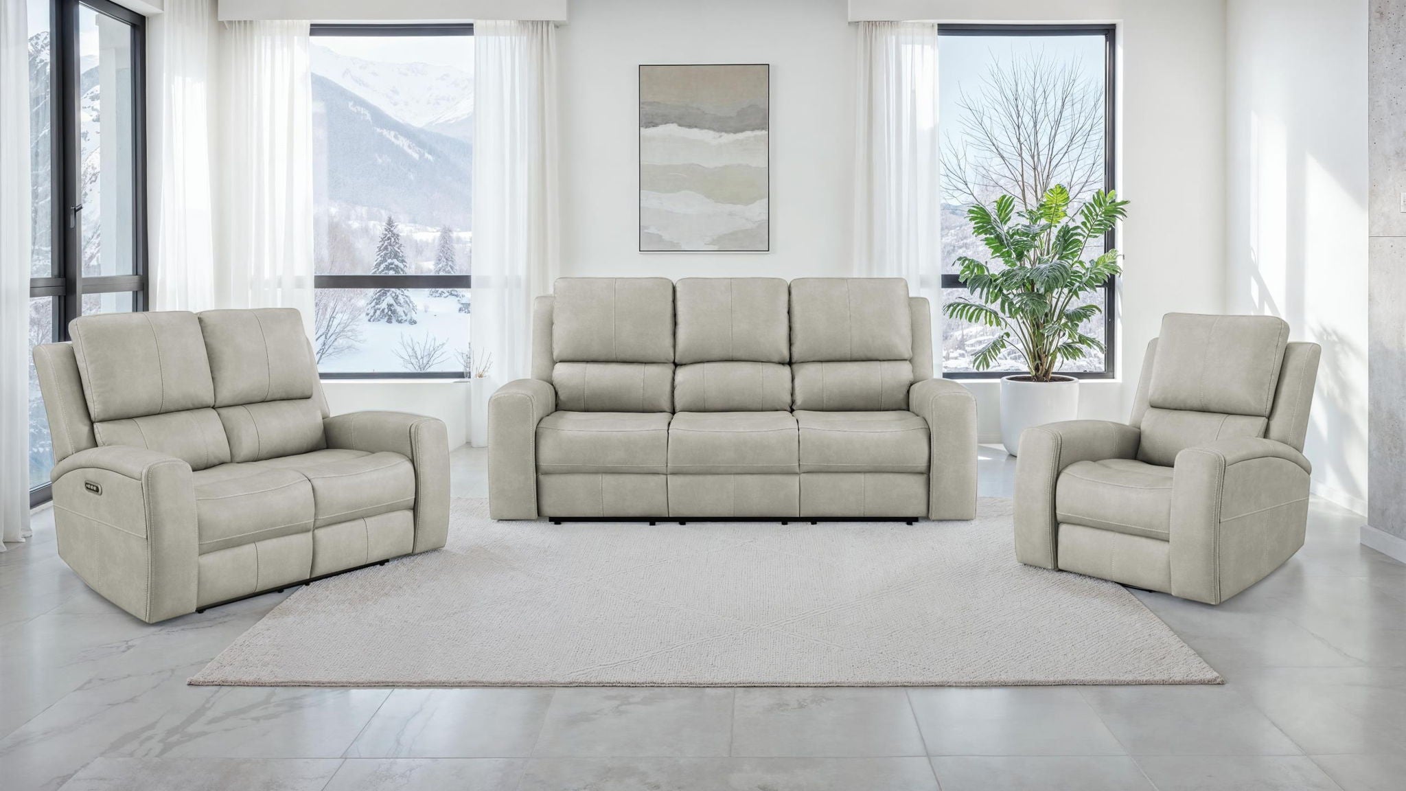 Brickston Triple Power Swivel Glider Recliner Grey