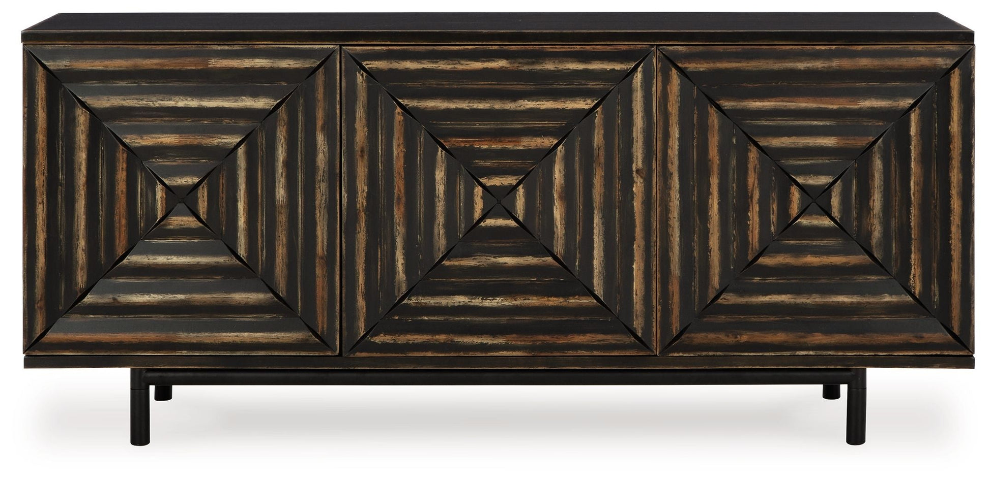 Signature Design by Ashley® Fair Ridge - Distressed Black - Accent Cabinet | Meri Furniture