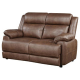 Ellington - Upholstered Padded Arm Loveseat - Dark Brown