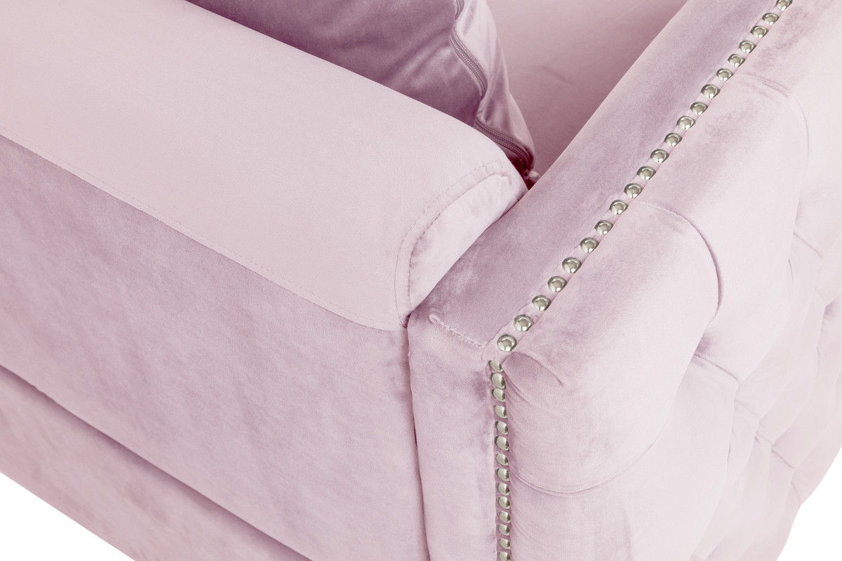 Bayberry Pink Velvet Sofa Loveseat Chair Living Room Set