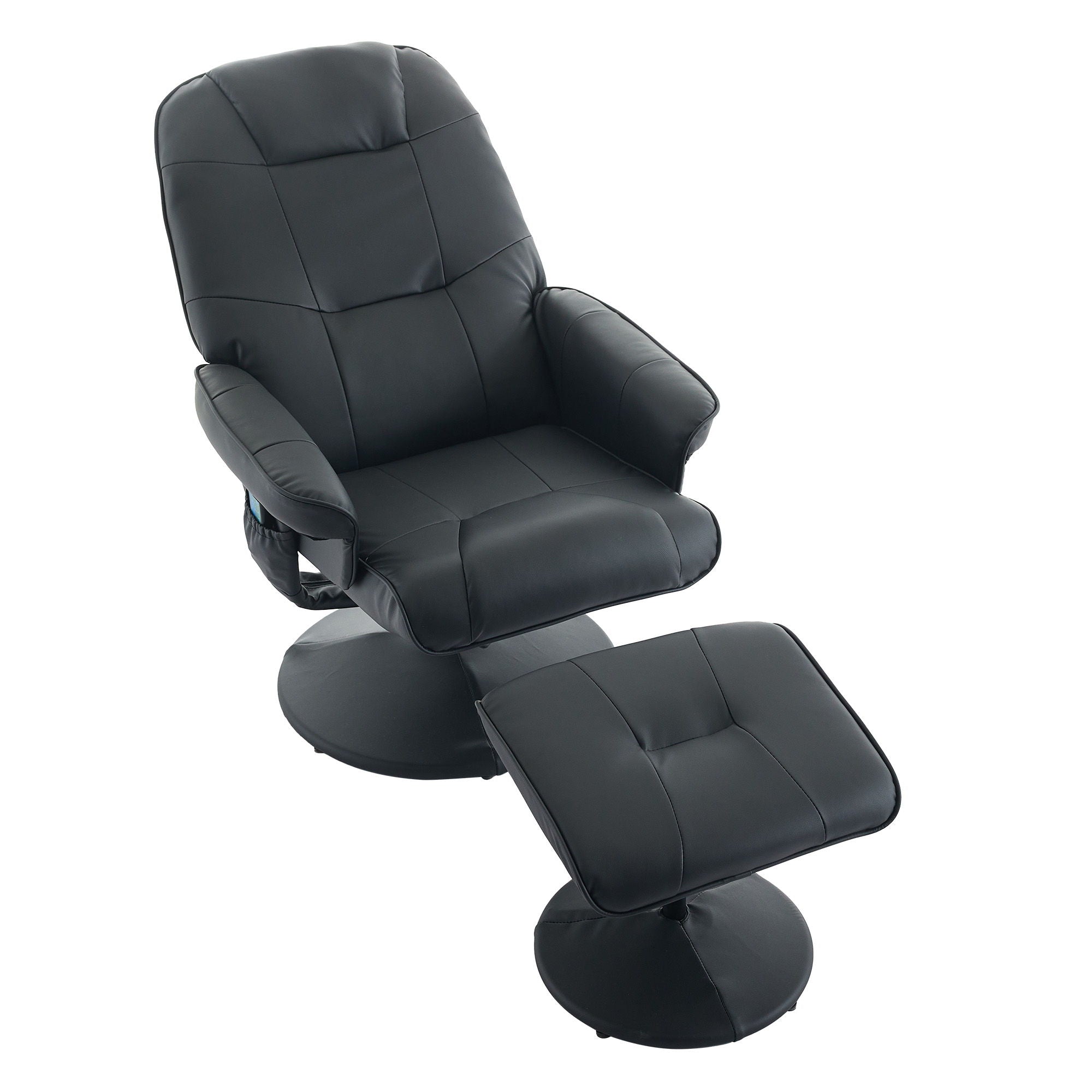 360° Swivel Reclining Chair With Wrapped Base, 5 Point Vibration Massage