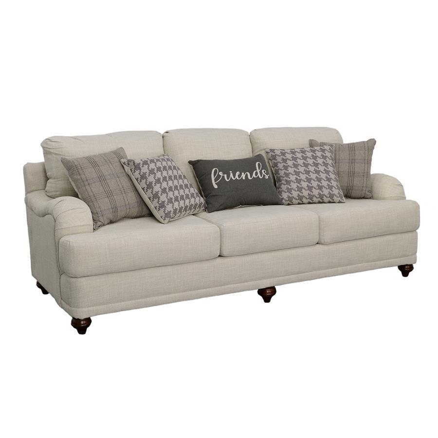 Coaster Fine Furniture Glenn - Upholstered English Arm Sofa - Light Gray | Meri Furniture