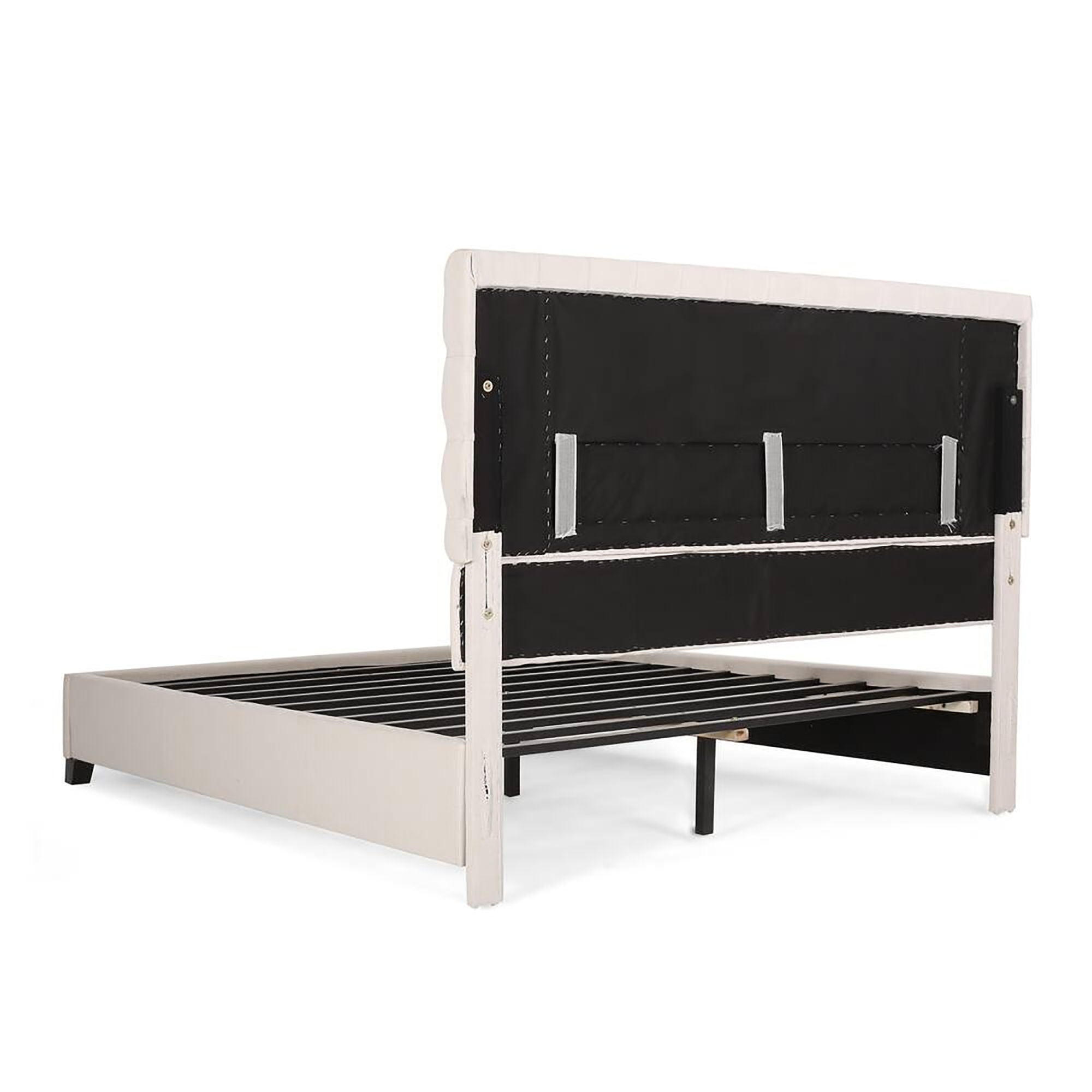 Cumulus - Fully Upholstered Fabric Queen Bed Set - Ivory