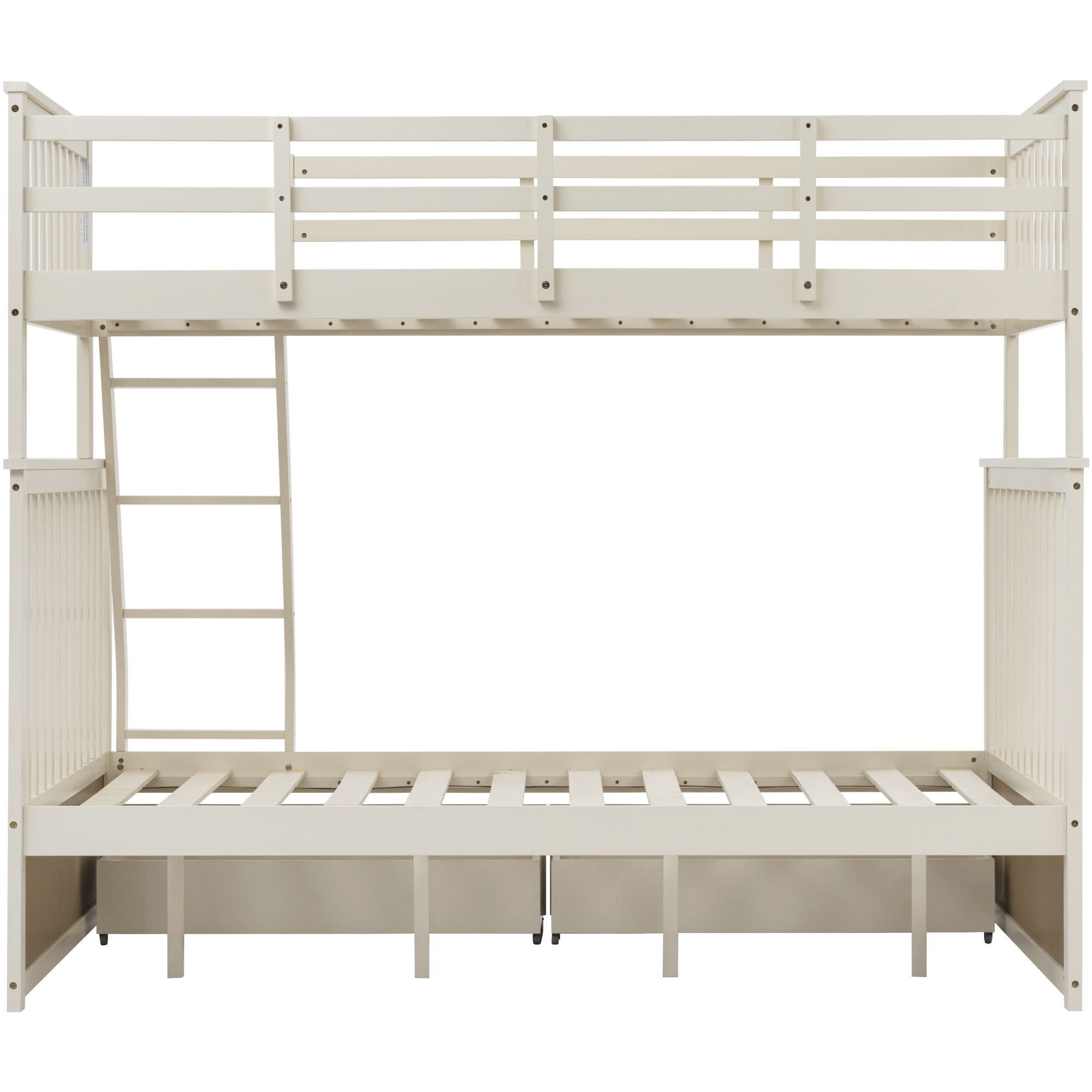 Bunk Bed With Ladder, And Safety Guard Rails