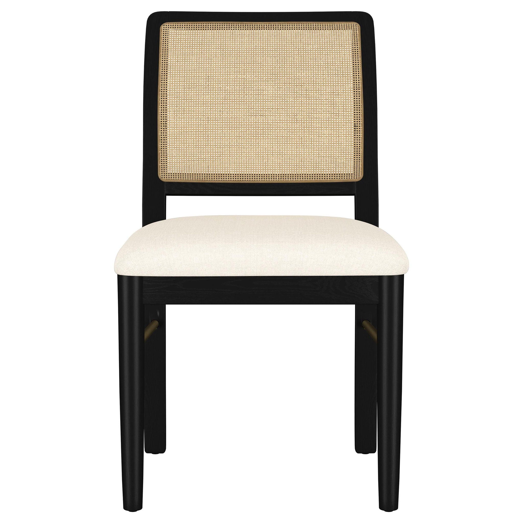 Arini Rattan Cane Dining Side Chair Black (Set of 2)