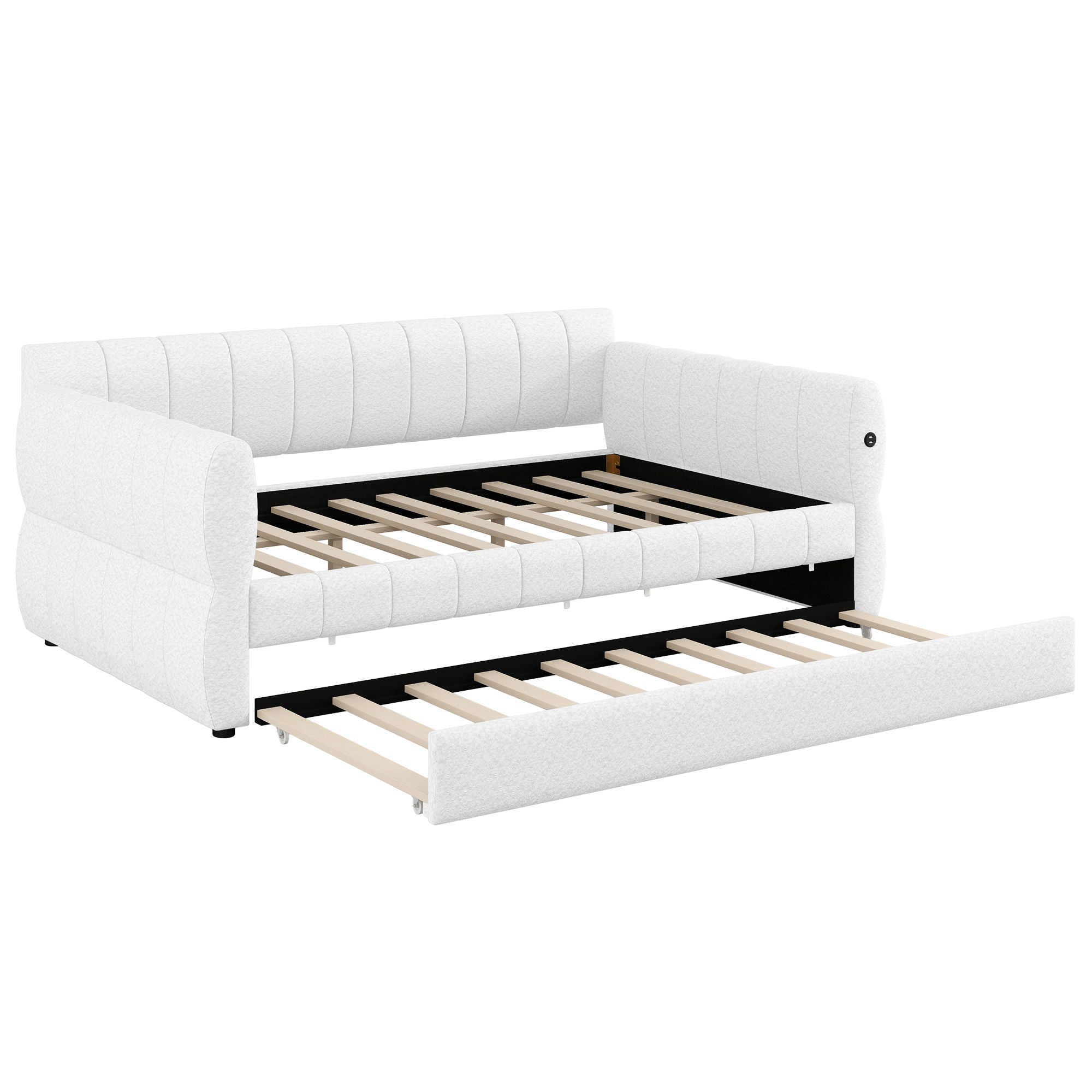 Upholstered Platform Bed With USB Charging