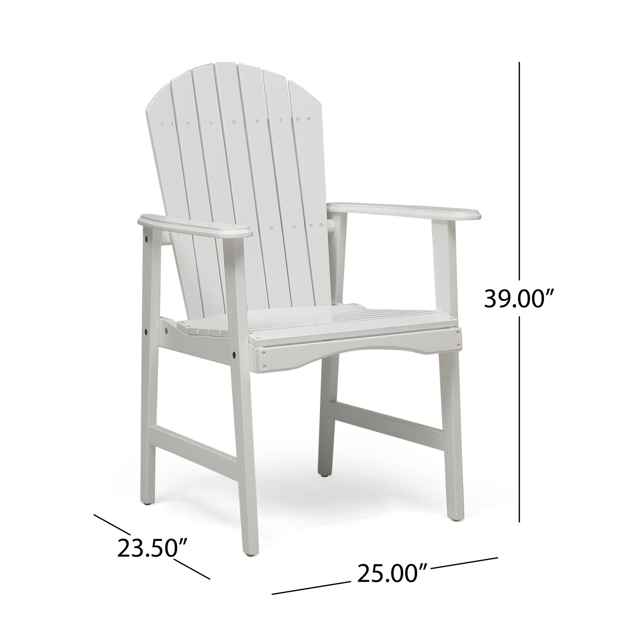 Outdoor Weather Resistant Acacia Wood Adirondack Dining Chairs (Set of 2)