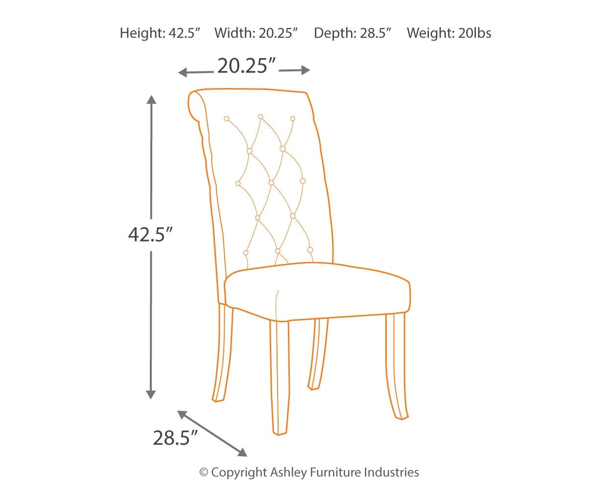 Signature Design by Ashley® Tripton - Side Chair | Meri Furniture