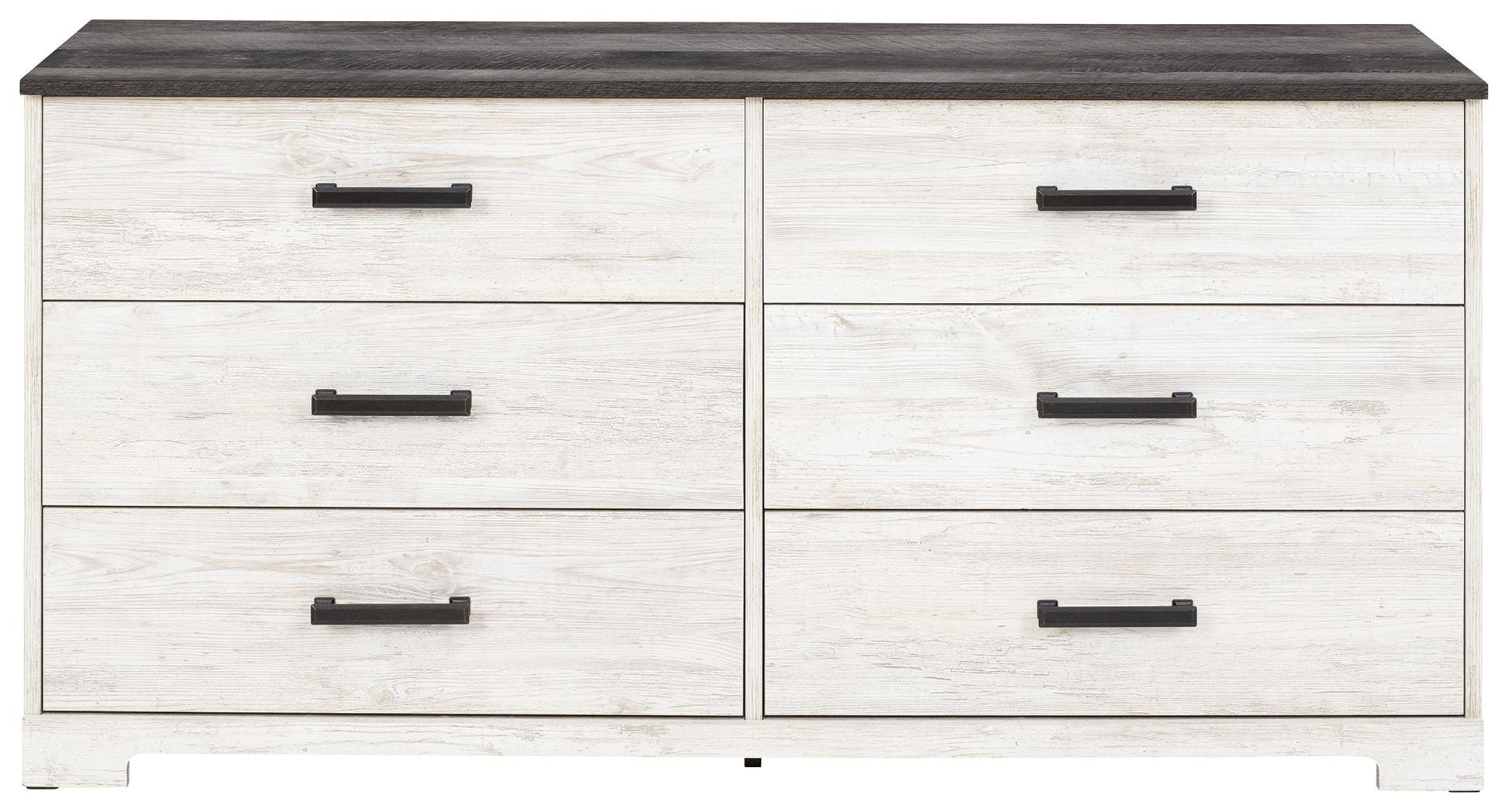 Signature Design by Ashley® Shawburn - White / Black / Gray - Six Drawer Dresser - Pewter-tone Pulls | Meri Furniture
