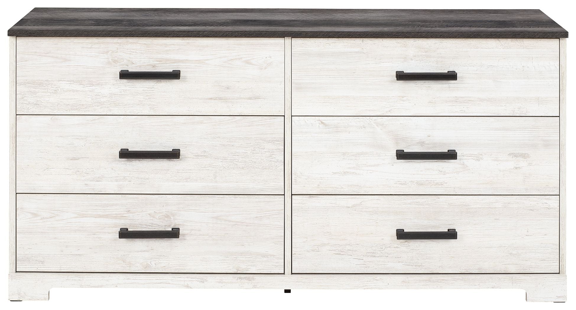 Signature Design by Ashley® Shawburn - White / Black / Gray - Six Drawer Dresser - Pewter-tone Pulls | Meri Furniture