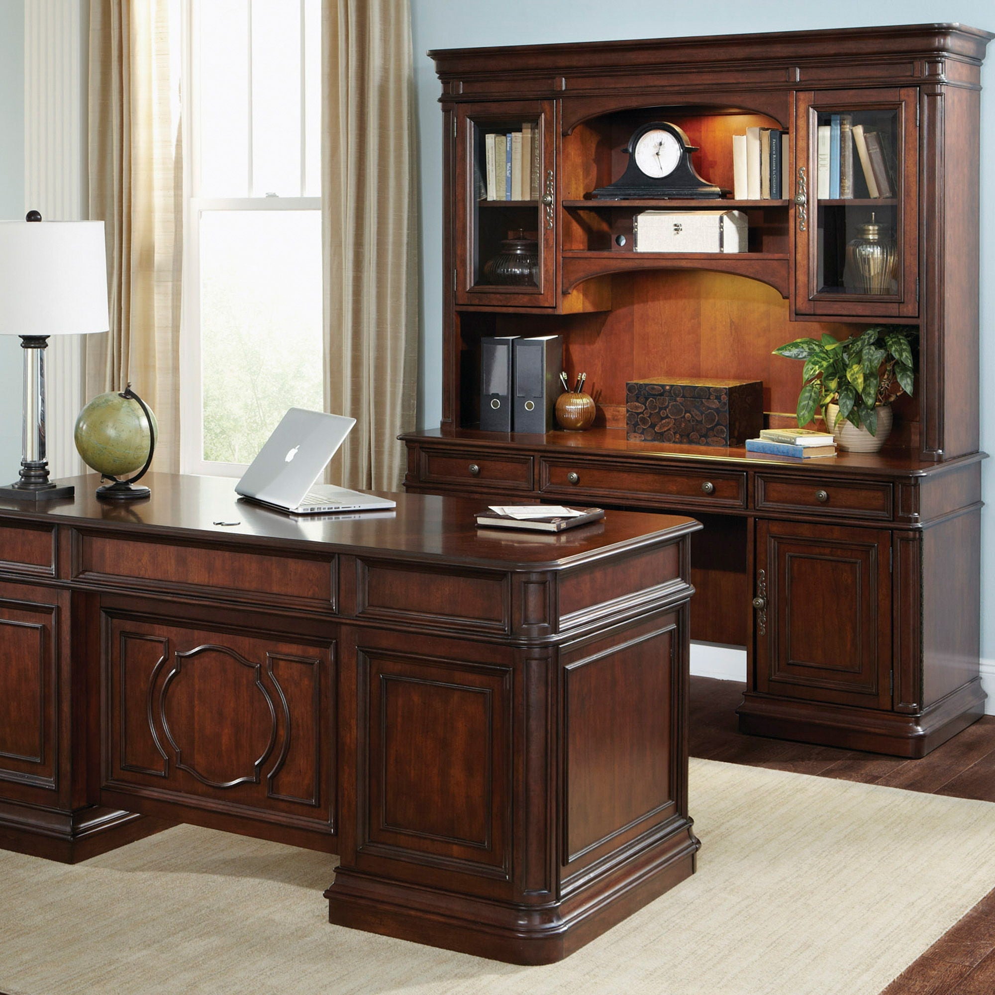 Liberty Furniture Brayton Manor - 5 Piece Home Office Jr Executive Set - Dark Brown | Meri Furniture