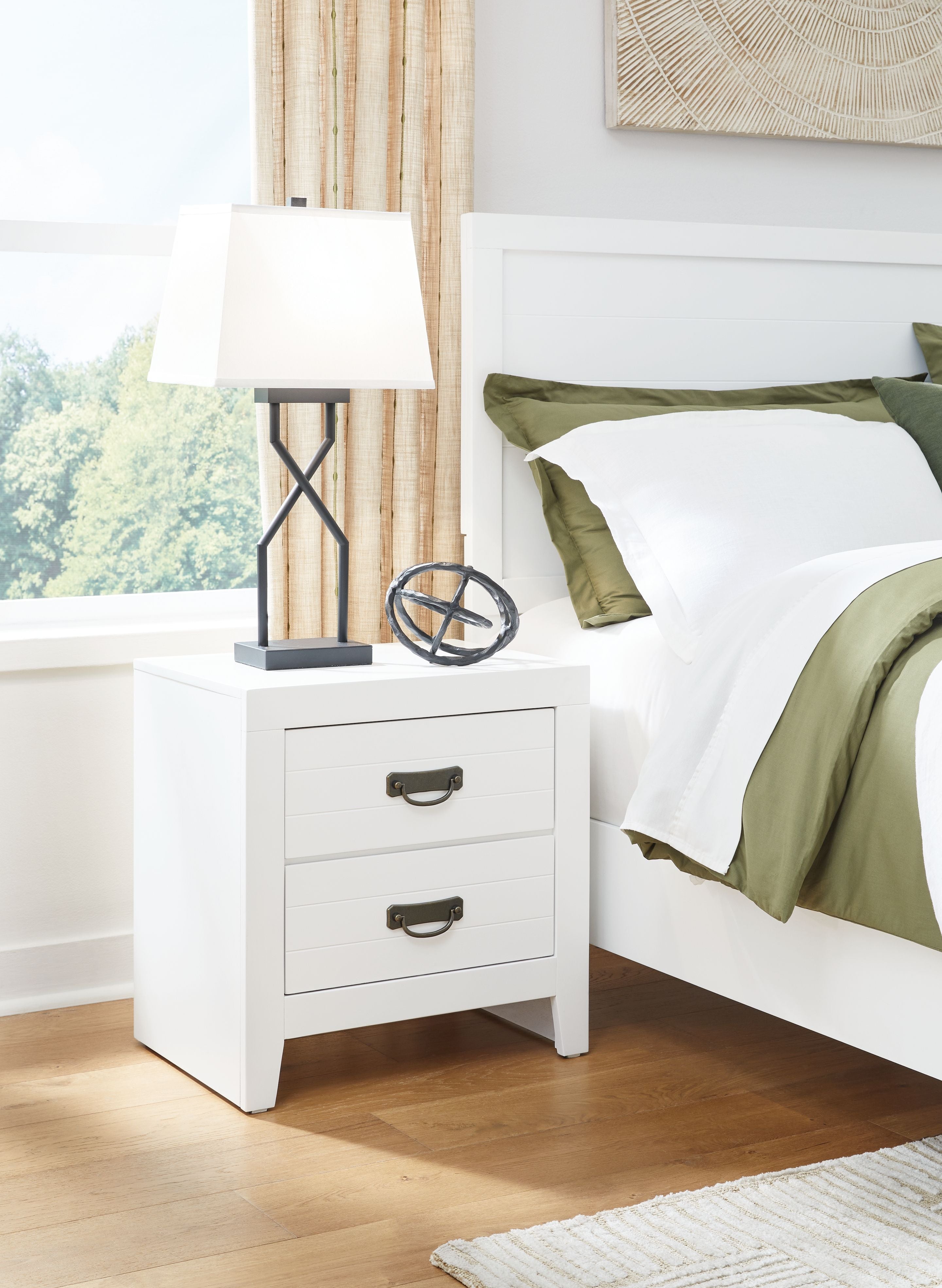 Signature Design by Ashley® Binterglen - White - Two Drawer Night Stand | Meri Furniture