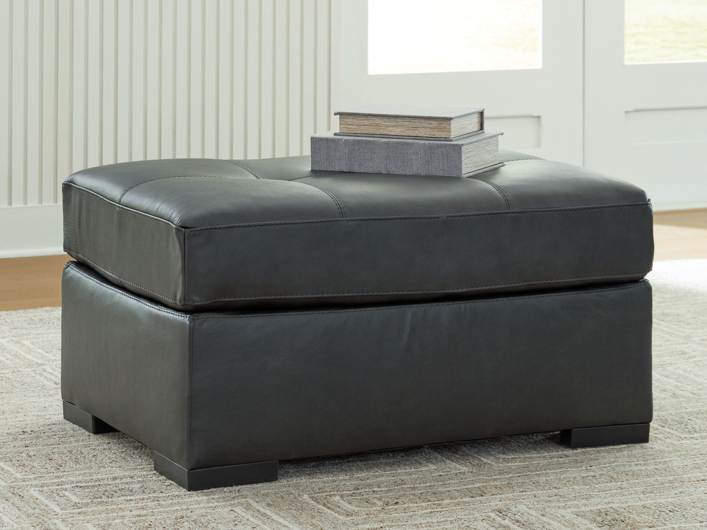 Signature Design by Ashley® Brindley Pier - Fog - Oversized Accent Ottoman | Meri Furniture