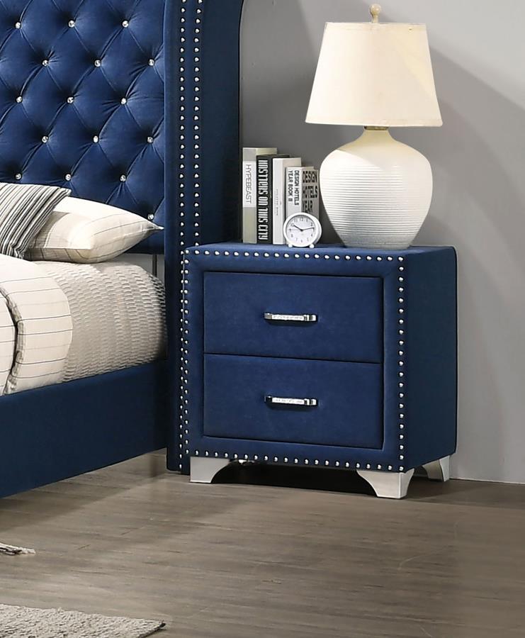 Coaster Fine Furniture Melody - Upholstered 2-Drawer Nightstand | Meri Furniture