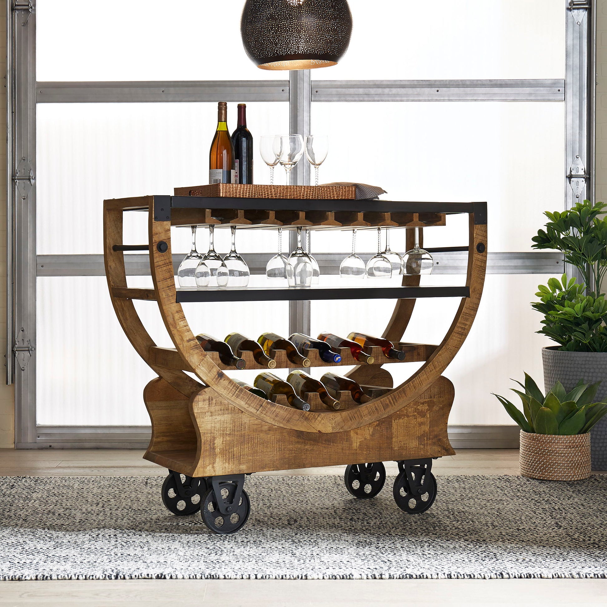 Liberty Furniture Danley - Accent Bar Trolley - Light Brown | Meri Furniture