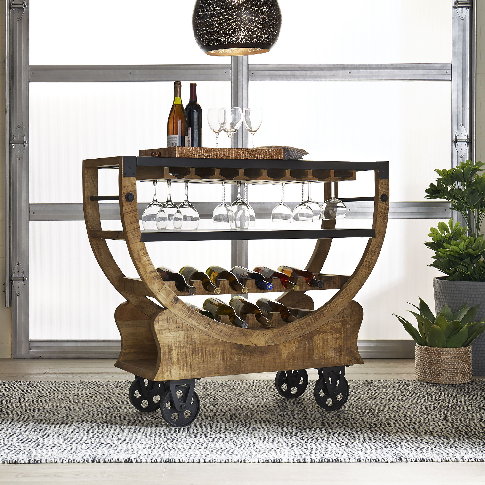 Liberty Furniture Danley - Accent Bar Trolley - Light Brown | Meri Furniture