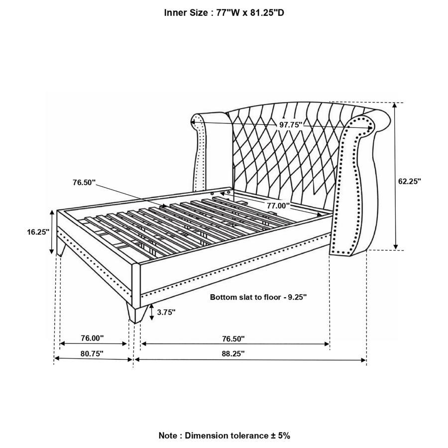 Coaster Fine Furniture Barzini - Upholstered Wingback Bed | Meri Furniture