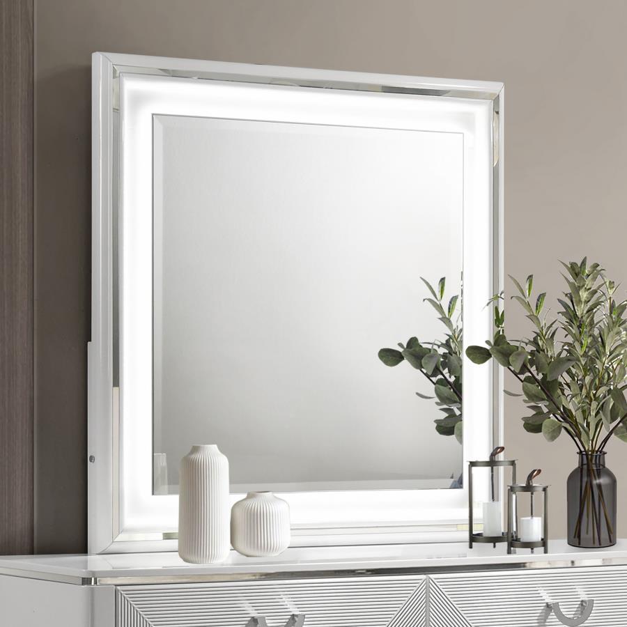Cassia - Dresser Mirror - White High Gloss