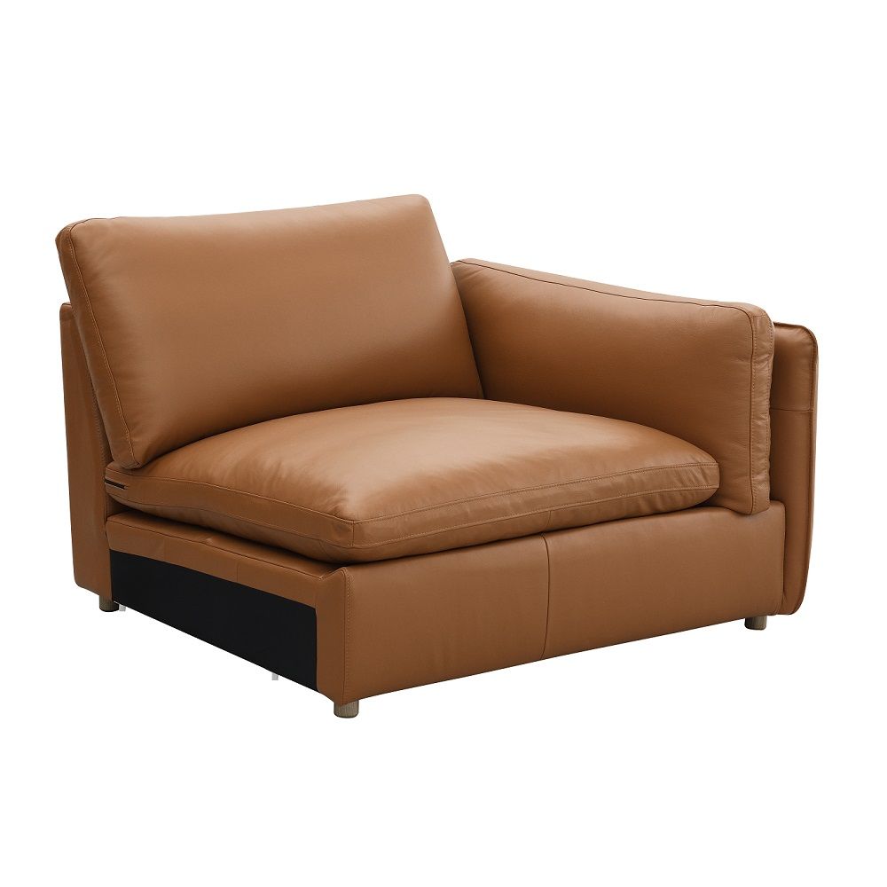 ACME Brighton - Modular Right Facing Arm Chair - Brown Top Grain Leather | Meri Furniture