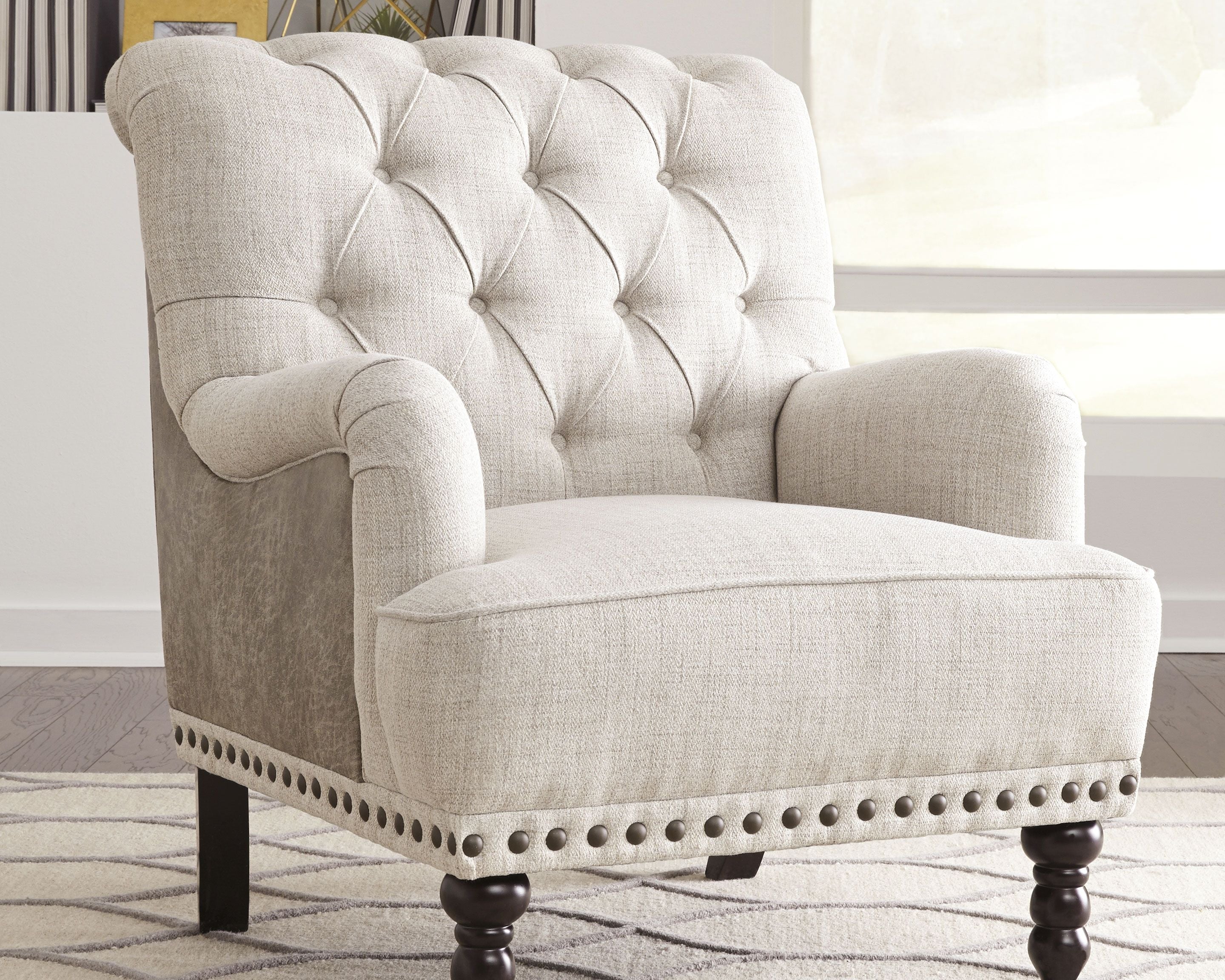 Ashley Furniture Tartonelle - Ivory / Taupe - Accent Chair | Meri Furniture