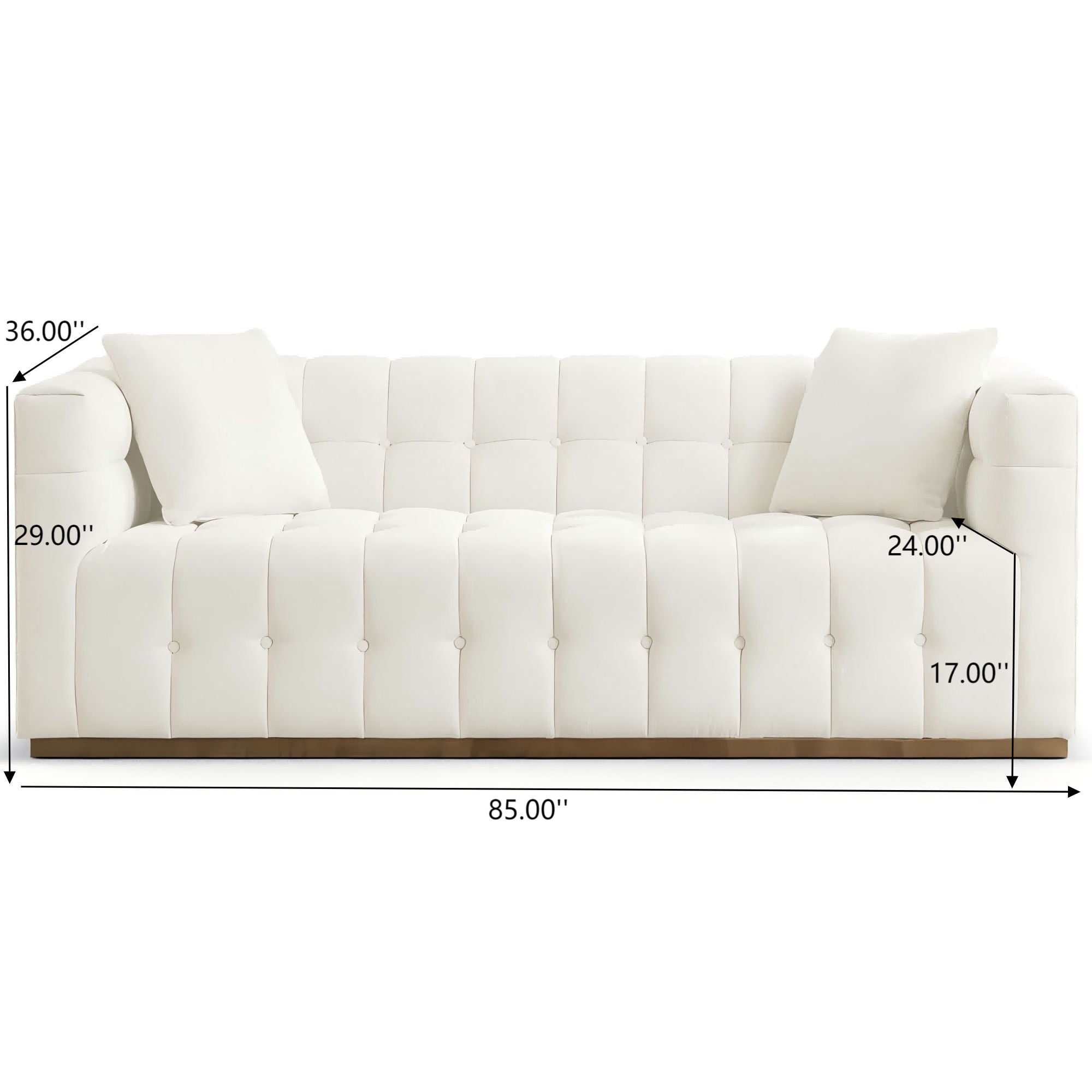 Eleanor - Sofa Boucle - Beige / Gold / Ivory / Ivory White