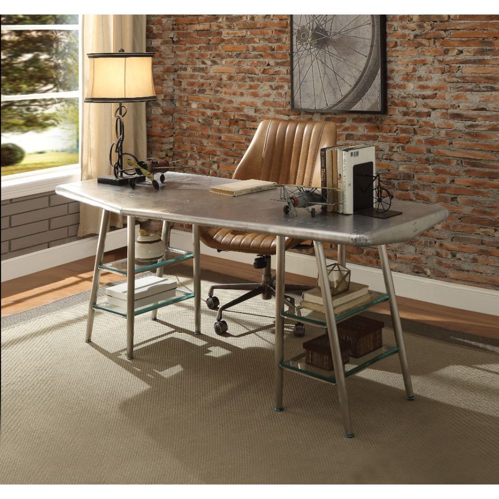 ACME Brancaster - Desk - Aluminum - Metal - 30" | Meri Furniture