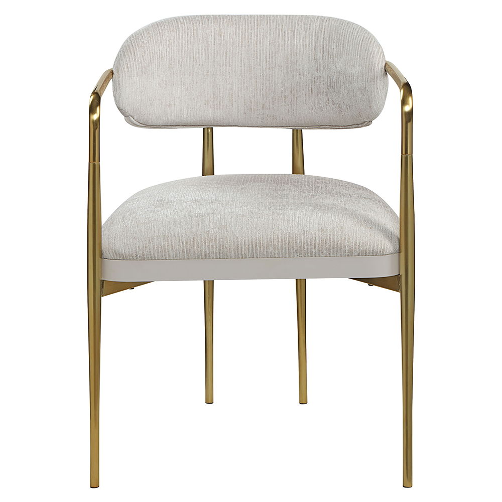 Zayn - Arm Chair Set of 2) - Beige Chenille & Gold
