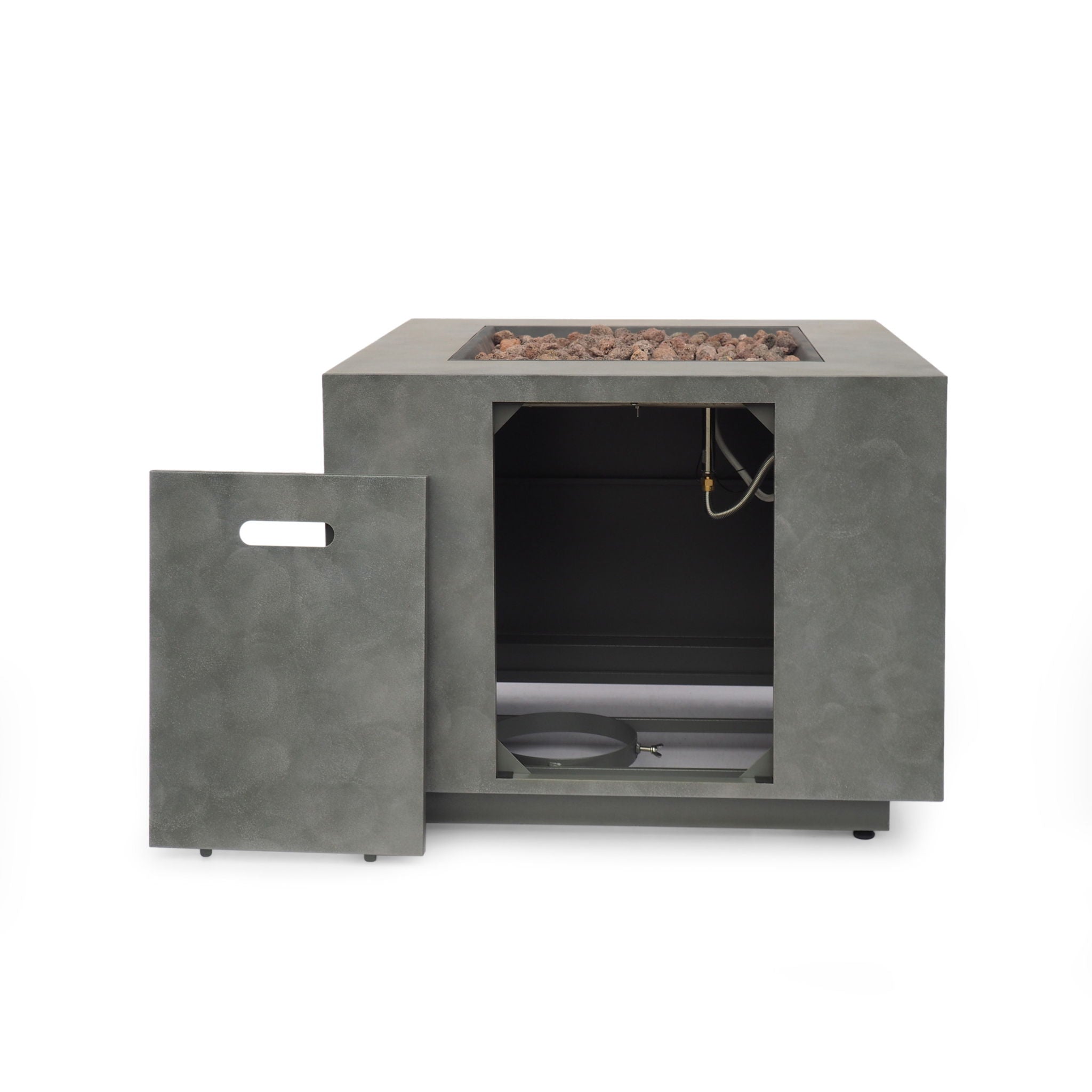 Outdoor Patio Gas Burning Fire Pit Table 50,000 Btu, Square