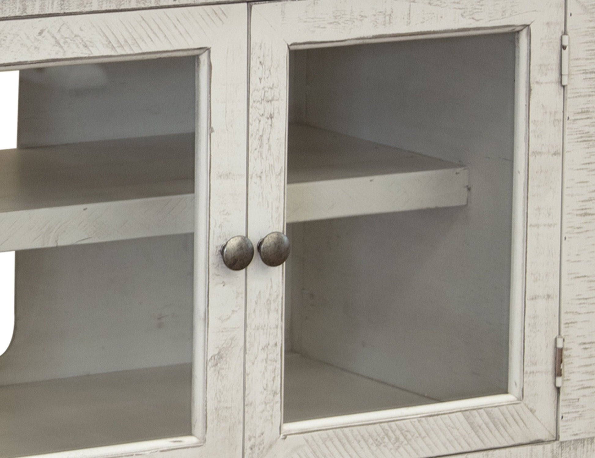 International Furniture Direct Stone - TV Stand / Wall Unit - Antiqued Ivory / Weathered Gray | Meri Furniture