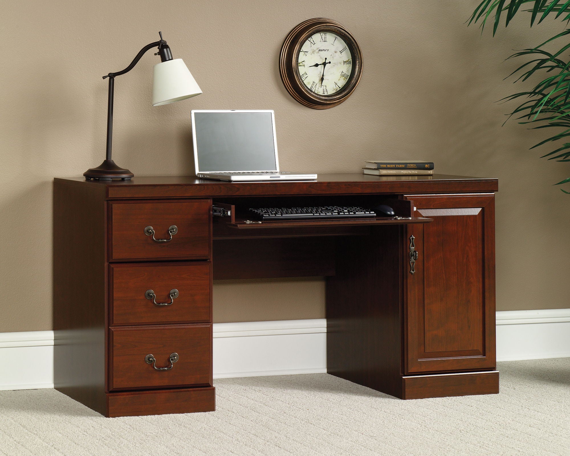 Computer Credenza in Classic Cherry