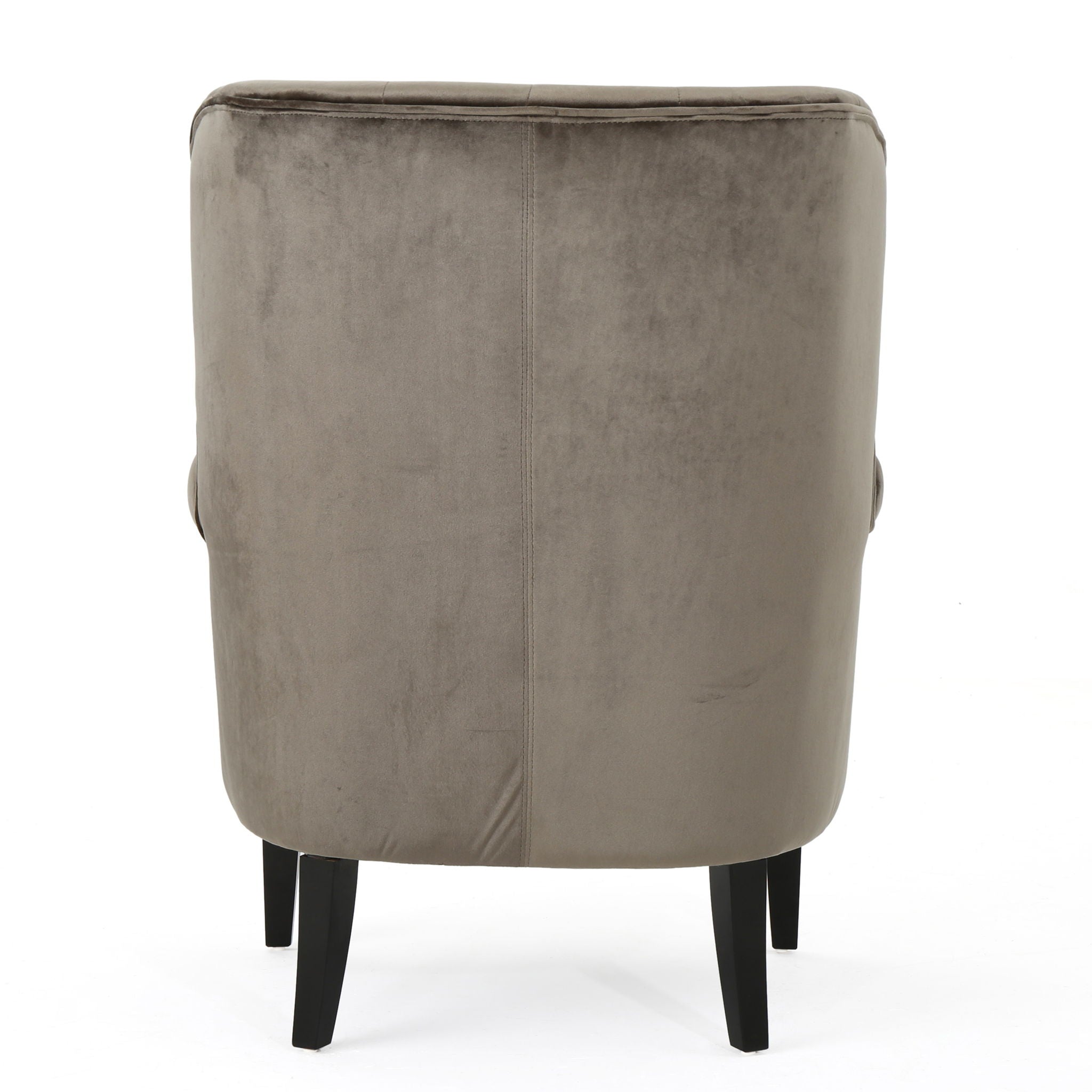 Elegant Velvet Club Chair With Handcrafted Details - Gray