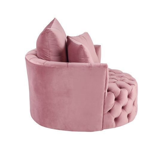 ACME ‧Seat Construction: Full Foam‧Wooden Inner Frame‧Tight Seat & Back Cushion‧Botton Tufted‧3 Pillows Included‧Foam Density: D28‧Swivel Function(360 Degree) | Meri Furniture