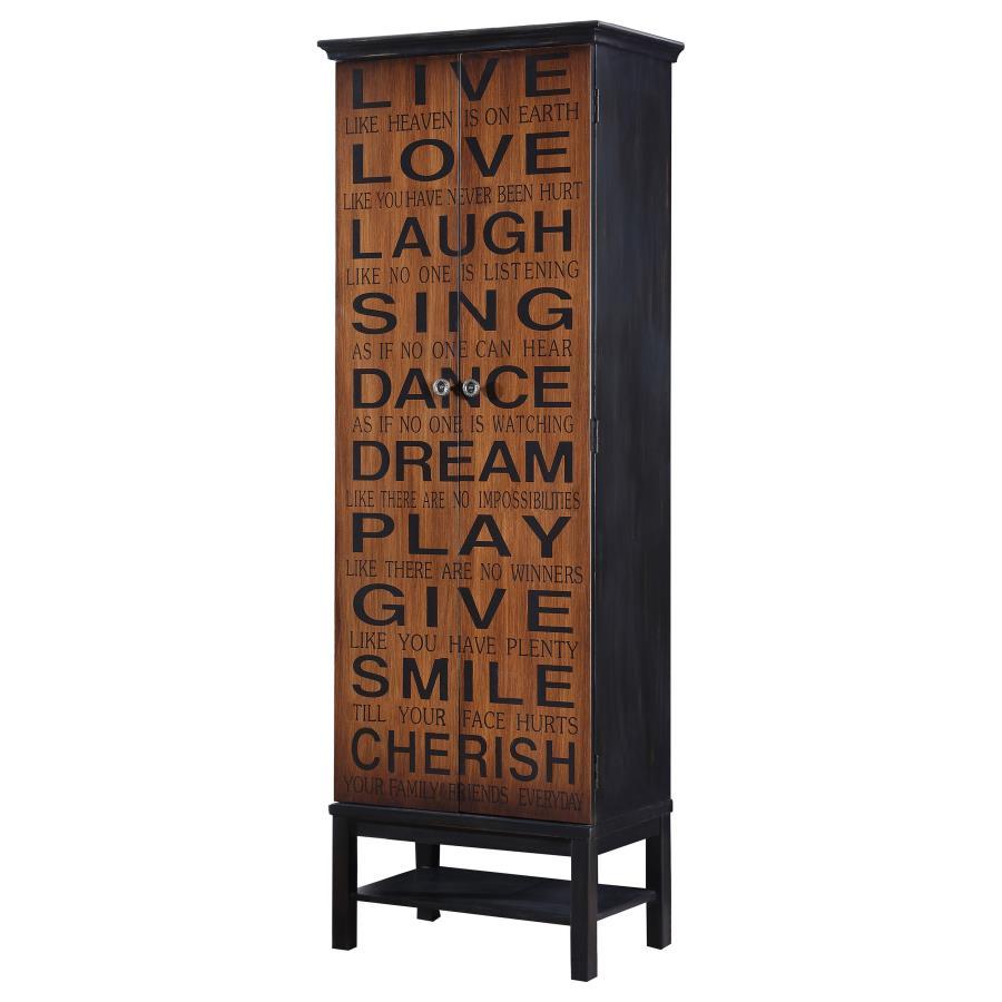 Coaster Fine Furniture Lovegood - 2 Door Wood Tall Storage Cabinet - Black And Brown | Meri Furniture