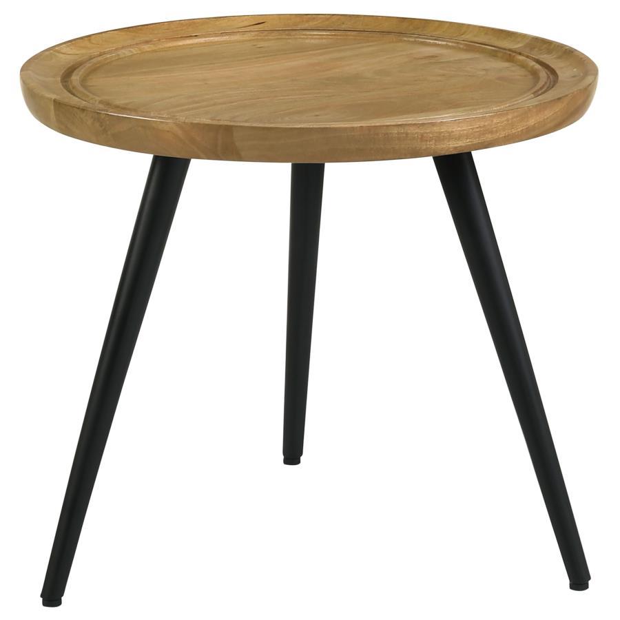 Coaster Fine Furniture Zoe - Round Mango Wood Side End Table - Natural | Meri Furniture