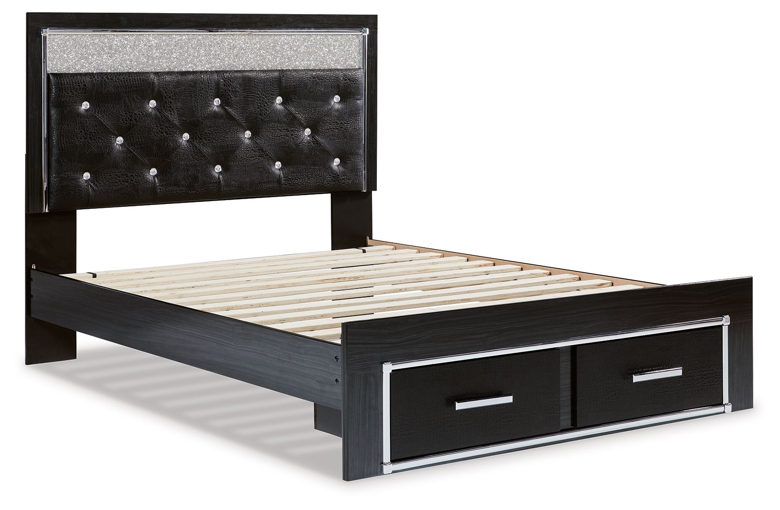 Signature Design by Ashley® Kaydell - Upholstered Panel Storage Platform Bed | Meri Furniture