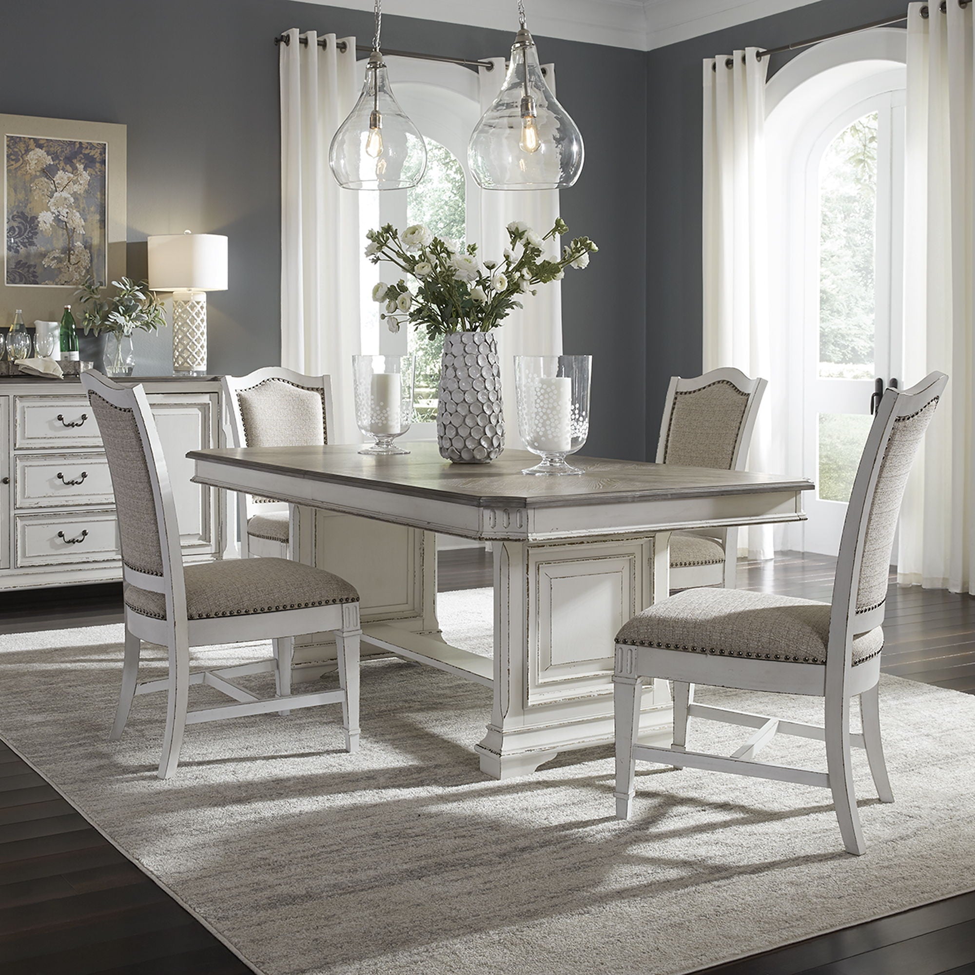 Liberty Furniture Abbey Park - Trestle Table Set | Meri Furniture