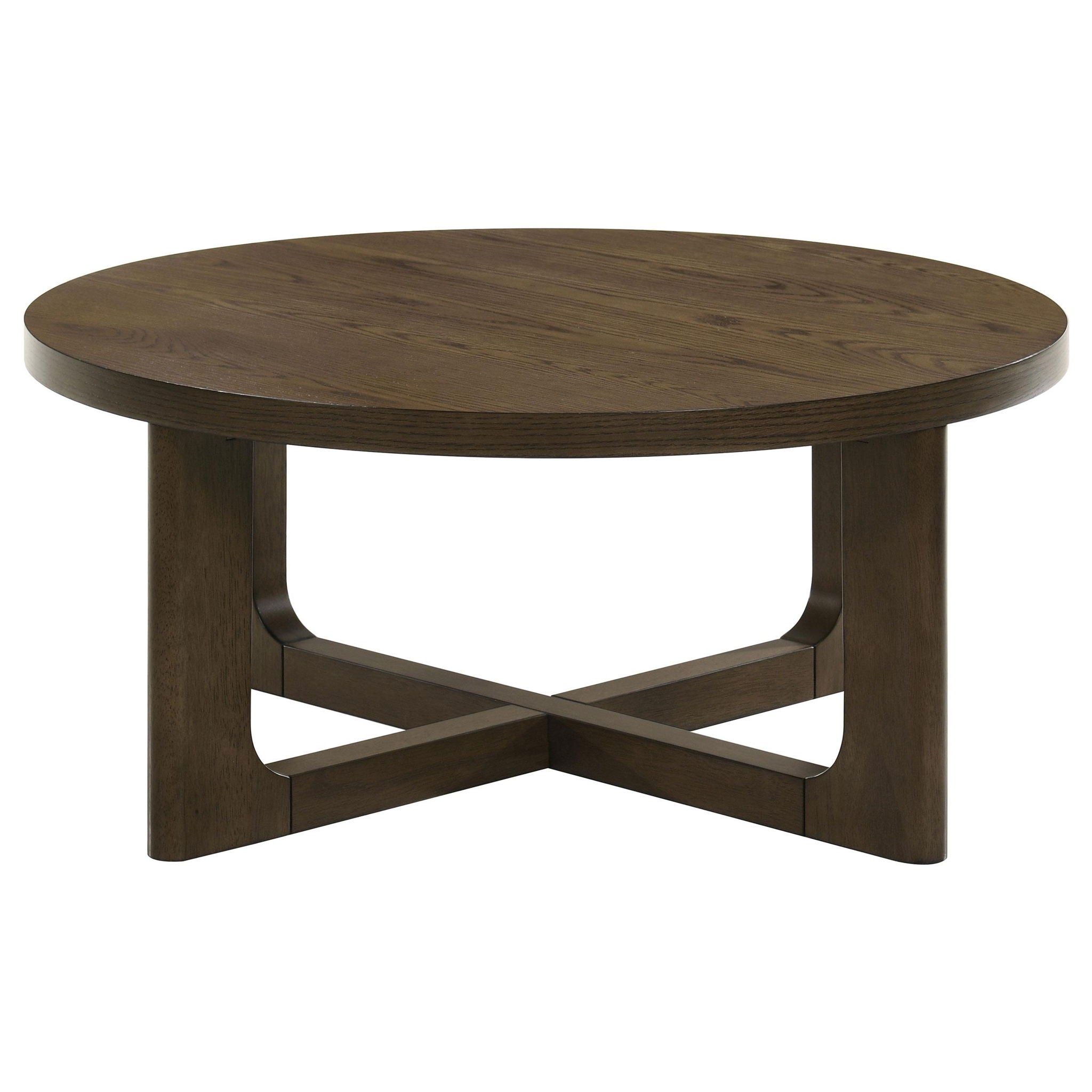 Kessler 3-piece Round Sculptural Wood Coffee Table Set Brown