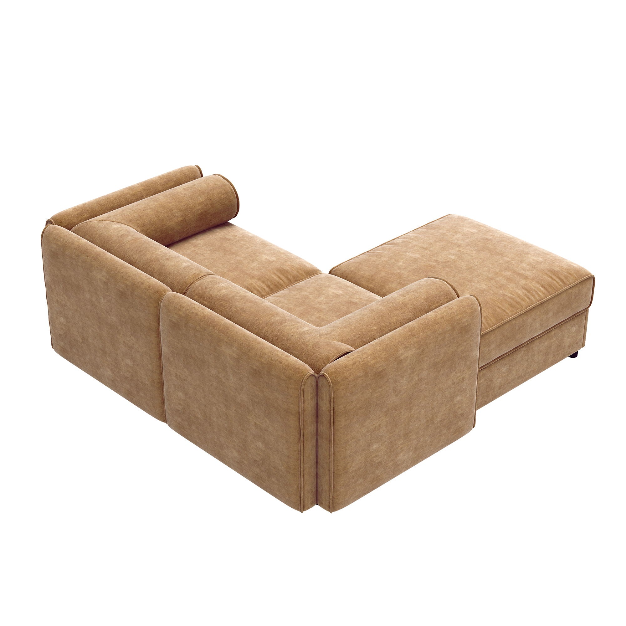 Contemporary Elegant White Chenille Sofa With Storage And Ottoman
