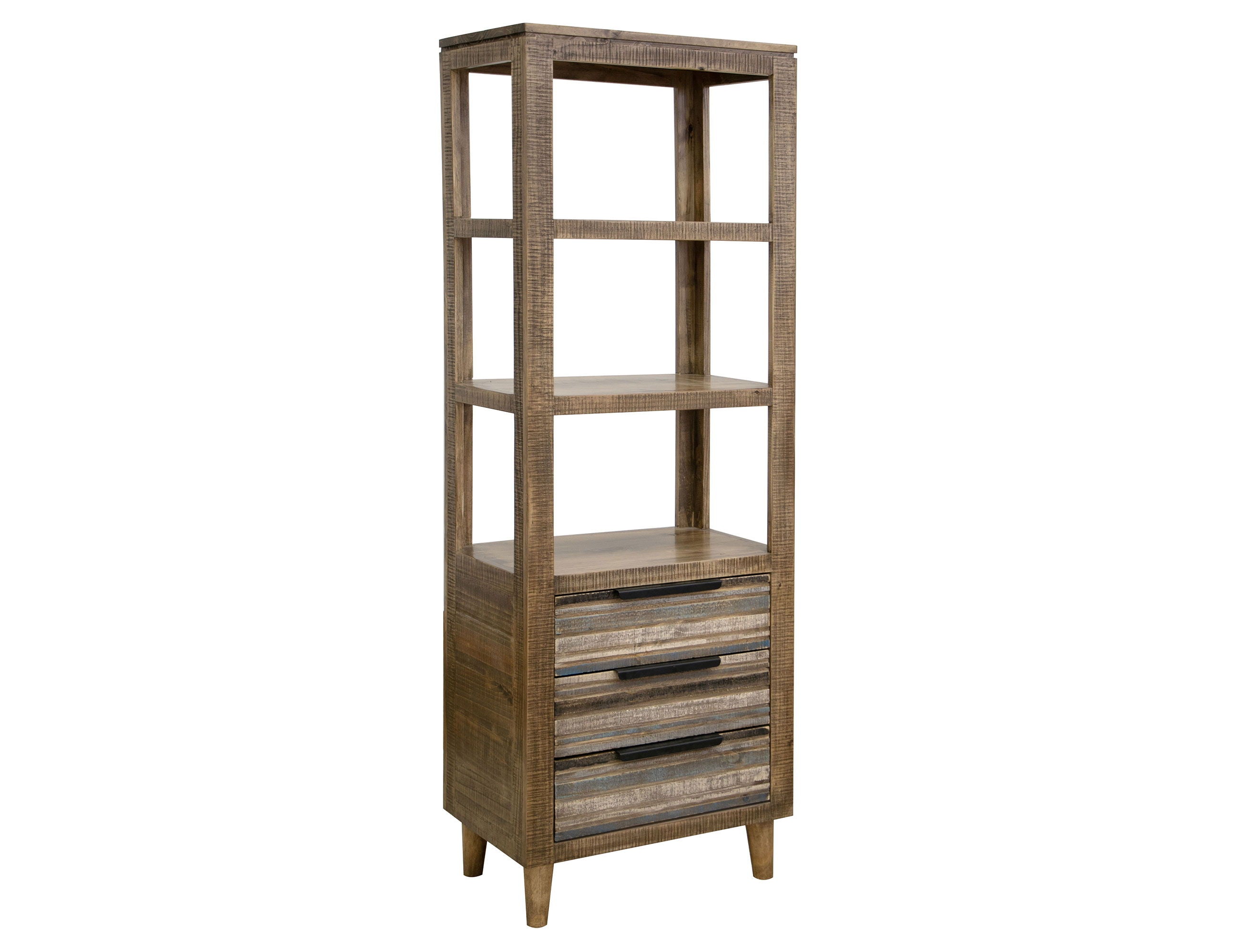 International Furniture Direct Tiza - Bookcase - Peanut Brown/ Chalk Colors | Meri Furniture