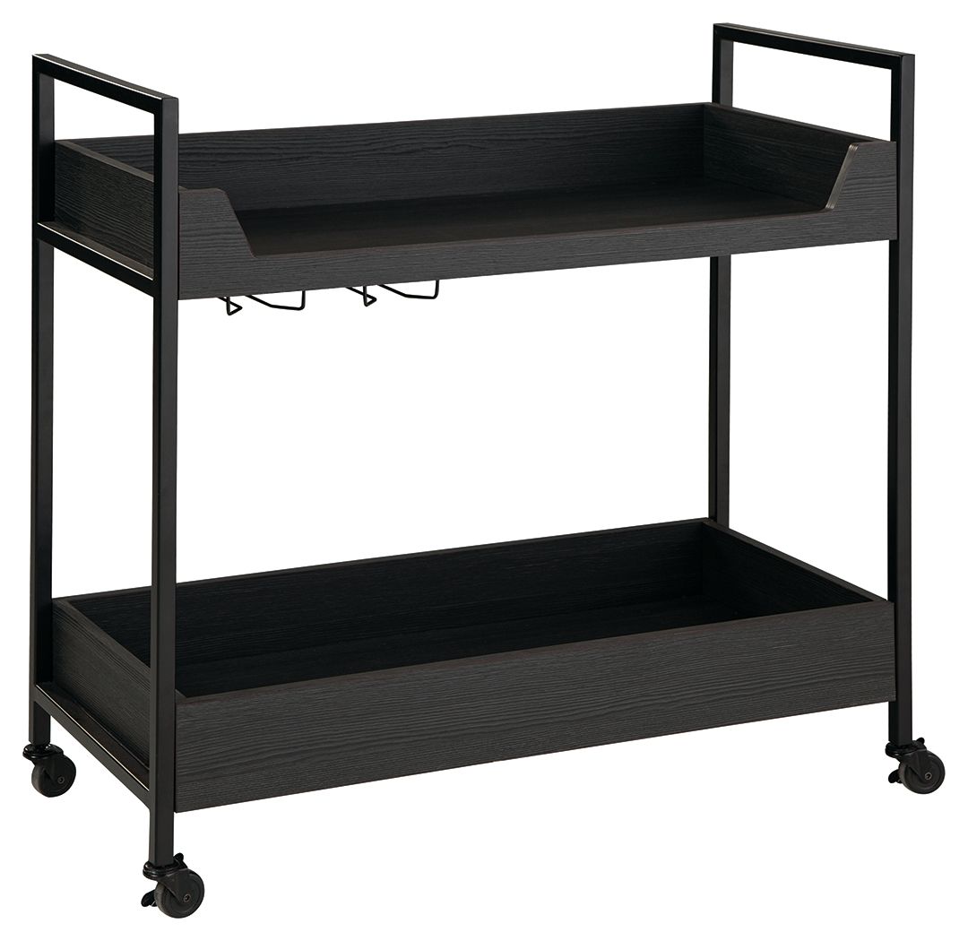 Signature Design by Ashley® Yarlow - Black / Gray - Bar Cart | Meri Furniture
