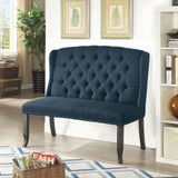 Sania - 2 Seater Loveseat Bench - Antique Black / Blue