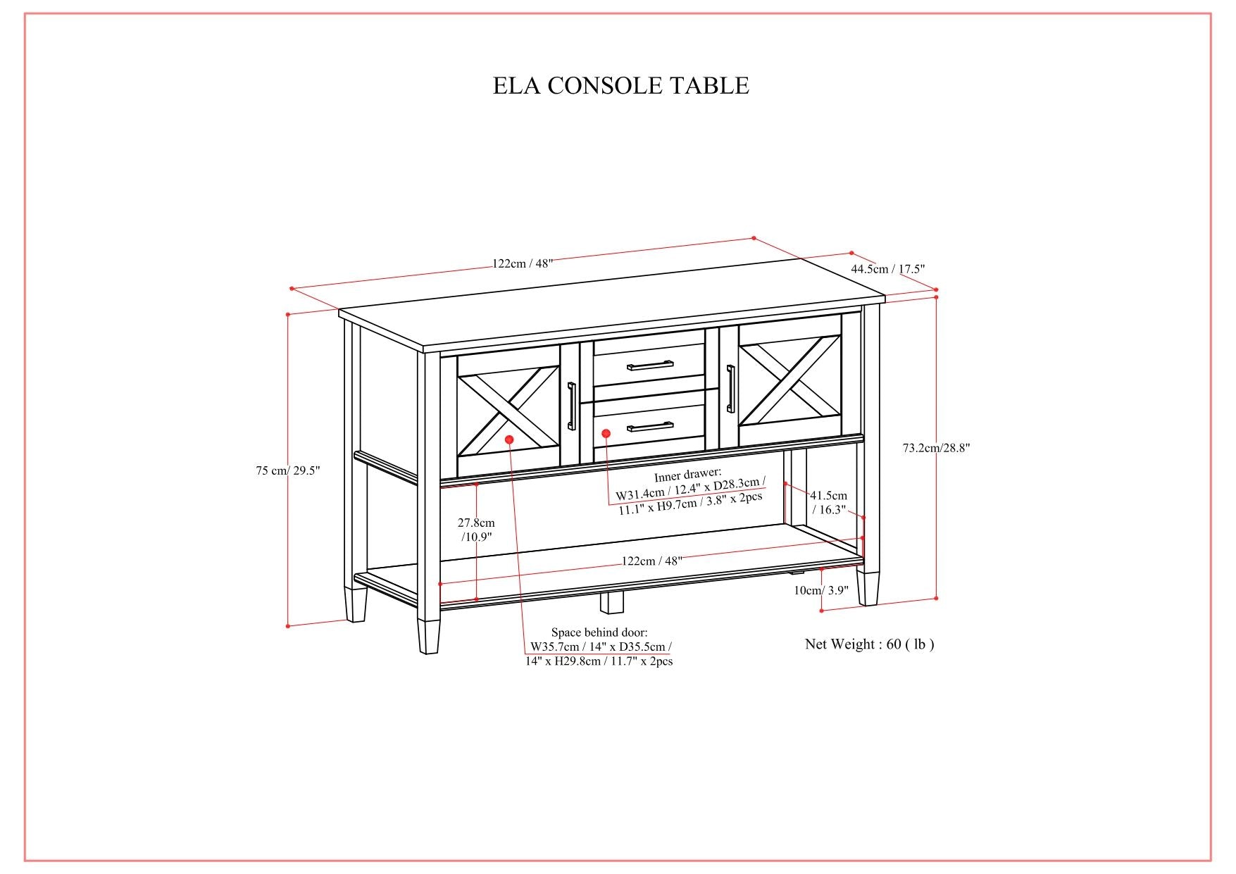Ela - Console Table - Smoky Brown