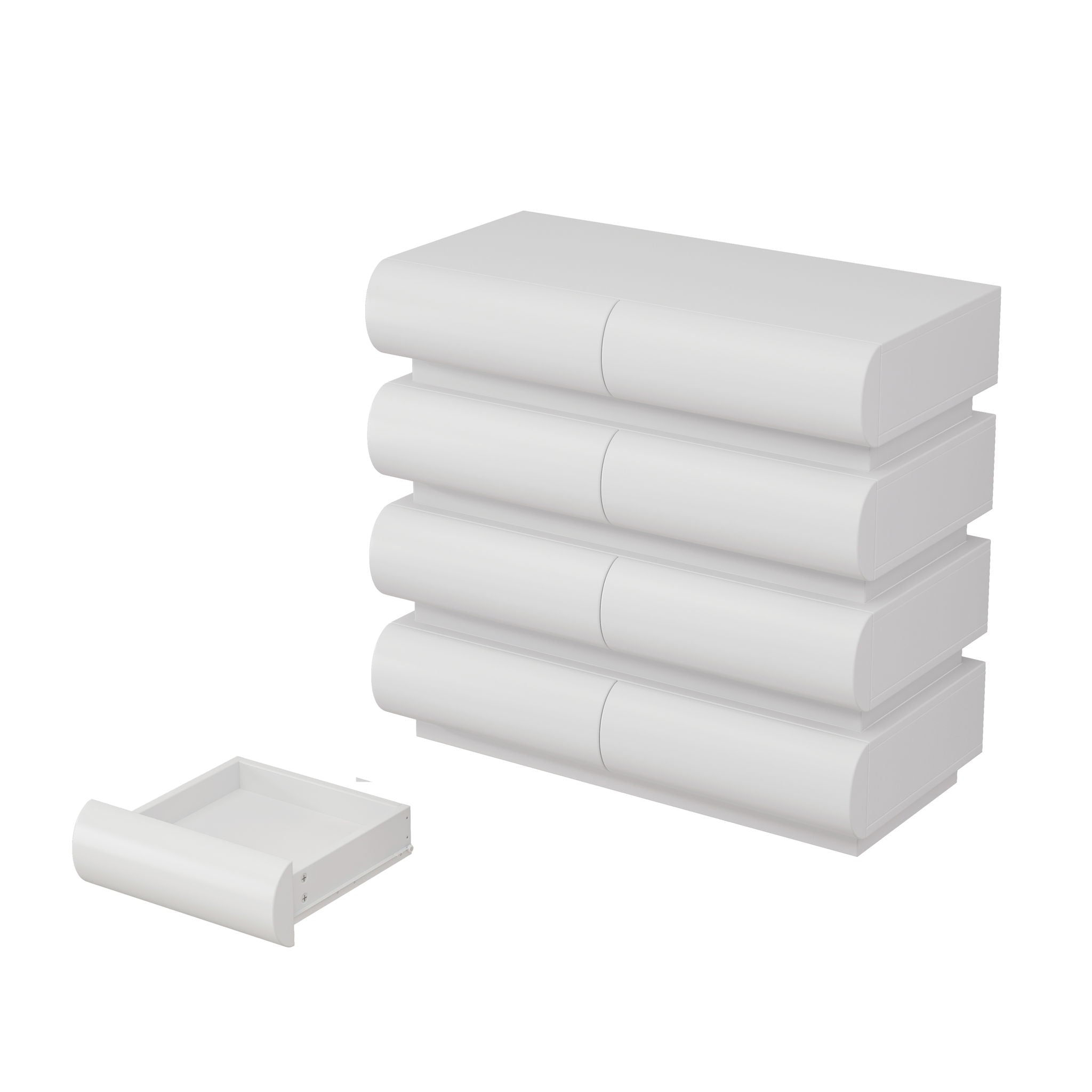 Minimalist Handle Less 8 Drawer Dresser With Wide Storage