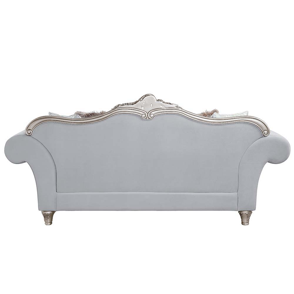 ACME Pelumi - Sofa - Light Gray Linen & Platinum - Finish | Meri Furniture