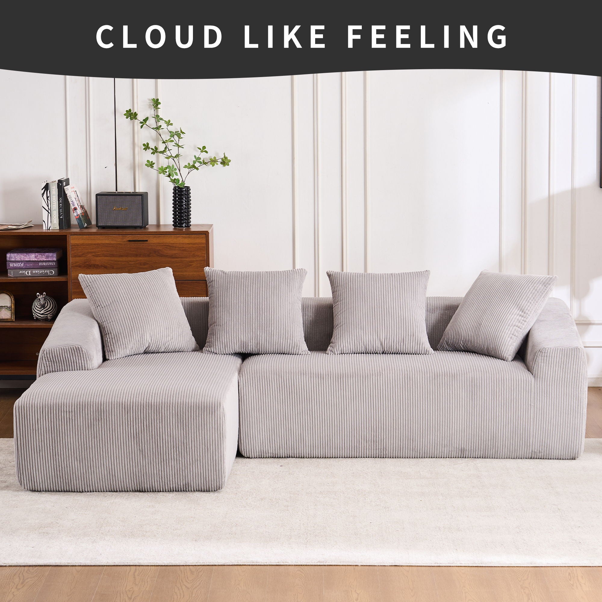 Combined 3 Seater Sofa With 4 Pillows