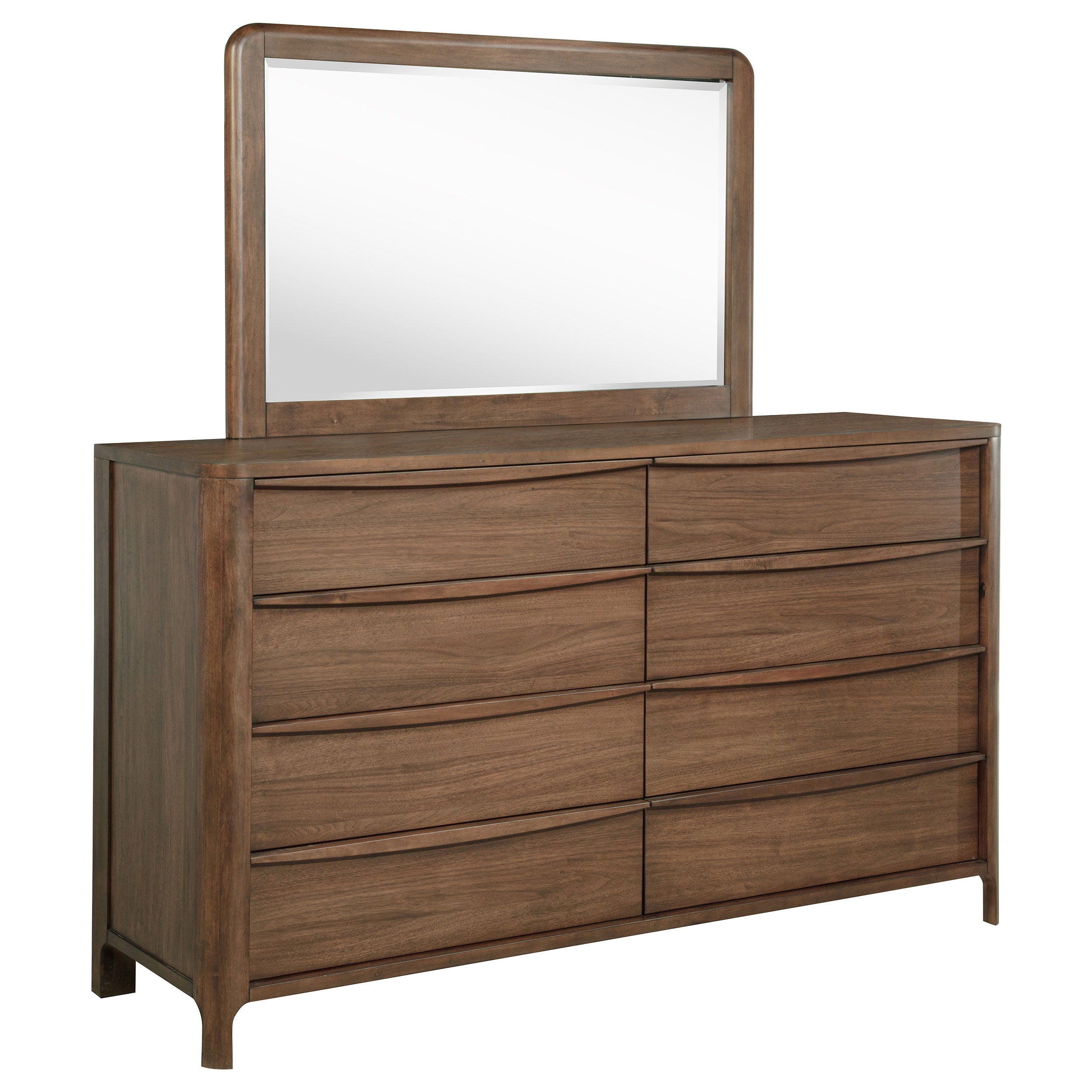 Coaster Fine Furniture Maderia - 8-Drawer Dresser And Mirror - Walnut | Meri Furniture