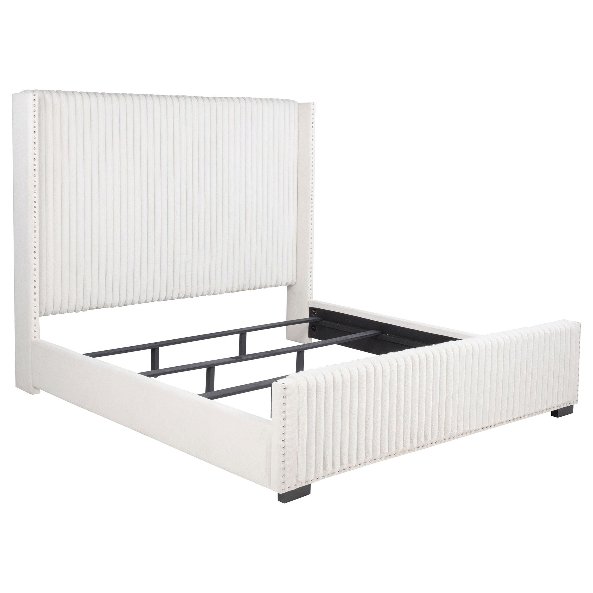 Natasha 65-inch Upholstered California King Bed Cream