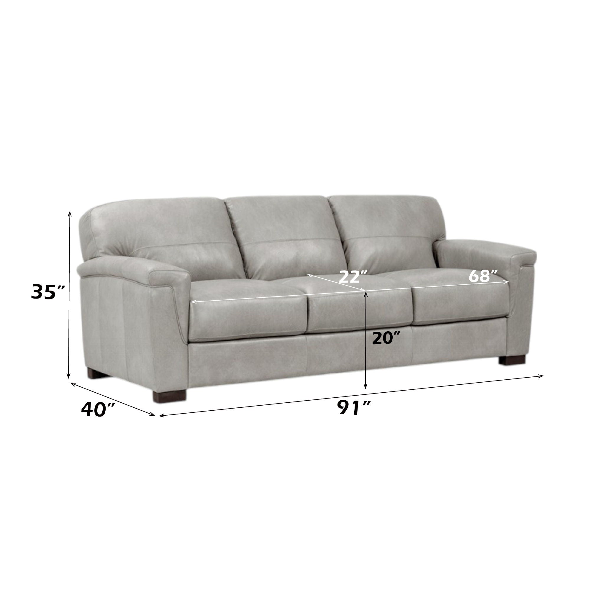 Cornelia - Sofa - Pearl Gray Leather