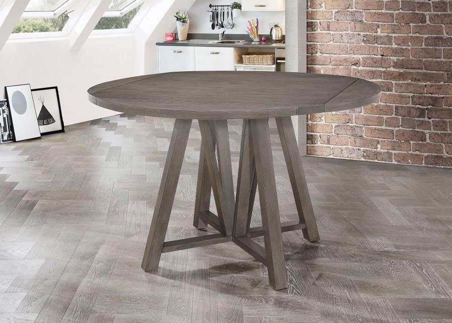 Coaster Fine Furniture Athens - Round Drop Leaf Counter Dining Table - Gray | Meri Furniture