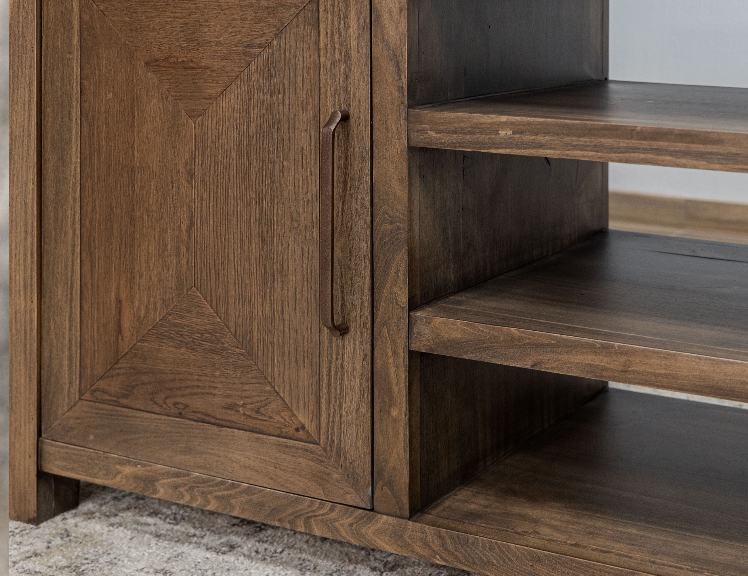 International Furniture Direct Novus lodge - 2 Doors TV Stand - Walnut Brown | Meri Furniture